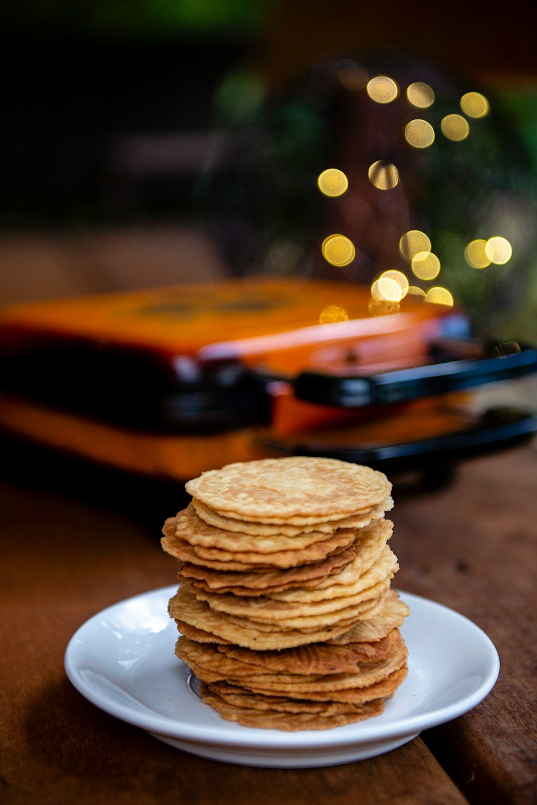 Golden fried Czech potato pancakes bramboráky stacked on a plate